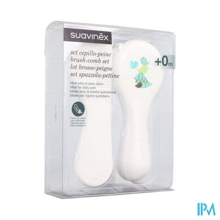 Suavinex Set Brosse + Peigne Bleu — Grande Pharmacie de la Station - Apothical