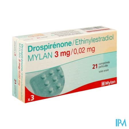 Drospirenone Ethinylestradiol Mylan 0mg02/3mg Comprime 21 X3 — Pharmacie Port Royal