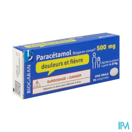 PARACETAMOL 500MG BGR CONS CPR 16 — Pharmacie du Médoc