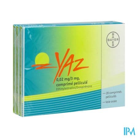 Yaz 0mg02/3mg Comprime 28 X3 — Pharmacie Boetie