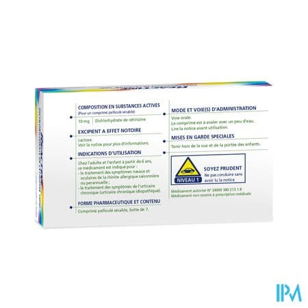 REACTINE 10MG CPR SEC 7