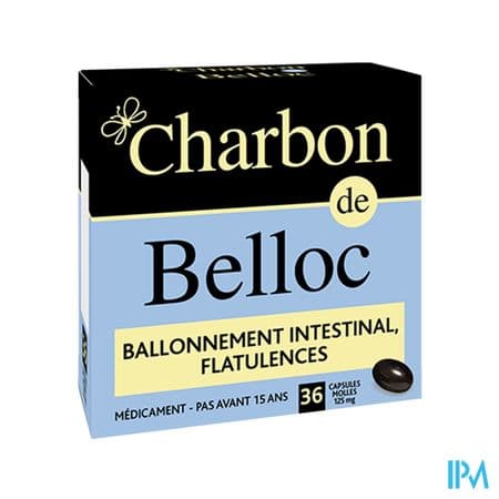 CHARBON DE BELLOC 125MG MET CAPS36