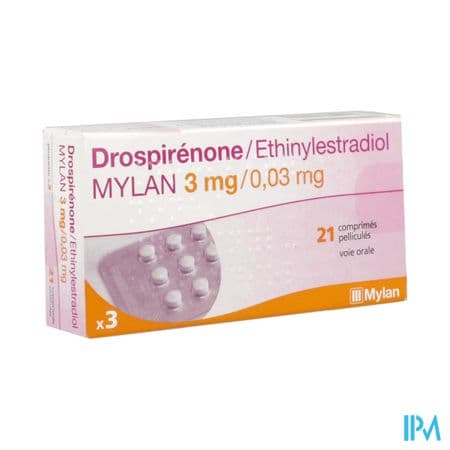 Drospirenone Ethinylestradiol Mylan 0mg03/3mg Comprime 21 X3 — Pharmacie du 13eme 24/24