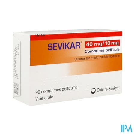 Sevikar 40mg/10mg Comprime 90 — Pharmacie du Soleil Elsie Santé