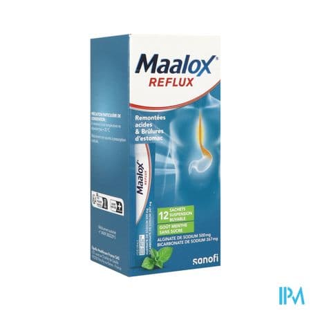 MAALOX REFLUX MENTHE S/S SACH 12 — Pharmacie du Centre Gennevilliers