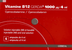 VIT B12 1 000MCG/4ML GERDA AMP 6 — Pharmacie Val de l'Aurence Limoge