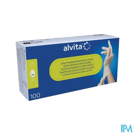 Alvita Gant Latex Poudre Non Sterile Medium 100