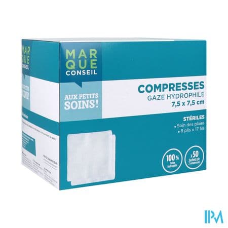 MCONSEIL COMP GAZE ST 7,5X7,5CM 50 — Pharmacie Lafayette des Clairions
