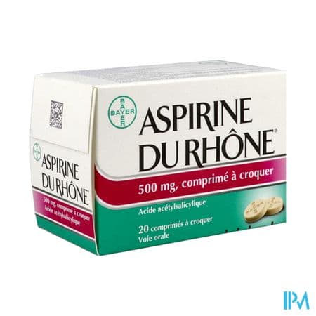 Aspirine Du Rhone 500mg Comprime A Croquer 20 — Pharmacie Carnot