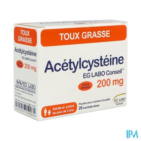 ACETYLCYSTEINE 200MG EG SACHET 20 — Pharmacie Centrale Elsie