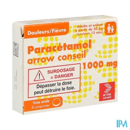 Paracetamol Arrow Conseil 1g Comprime 8