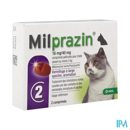 MILPRAZIN 16MG/40MG CHAT CPR 2 — Pharmacie Chartreuse