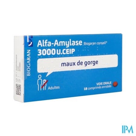ALFA-AMYLASE 3 000U BIOG CONS CP18 — Pharmacie Jean Médecin