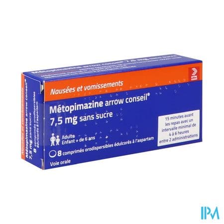 METOPIMAZINE 7,5MG ARW CS CP ORO 8 — Pharmacie Pharmavance Escudier