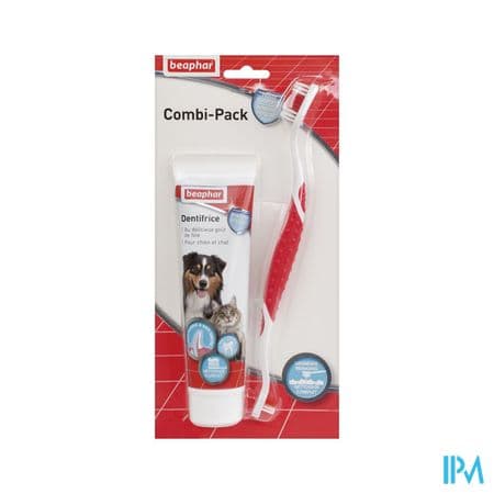 Beaphar Combi Pack Dentifrice + Brosse A Dents Chien Chat