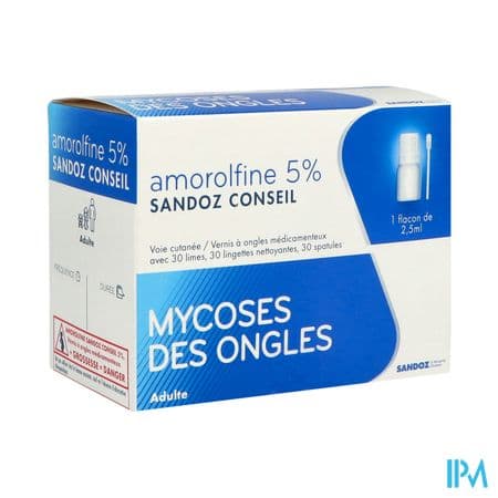 Amorolfine Sandoz Conseil 5% Vernis Ongles 2ml5 30spa