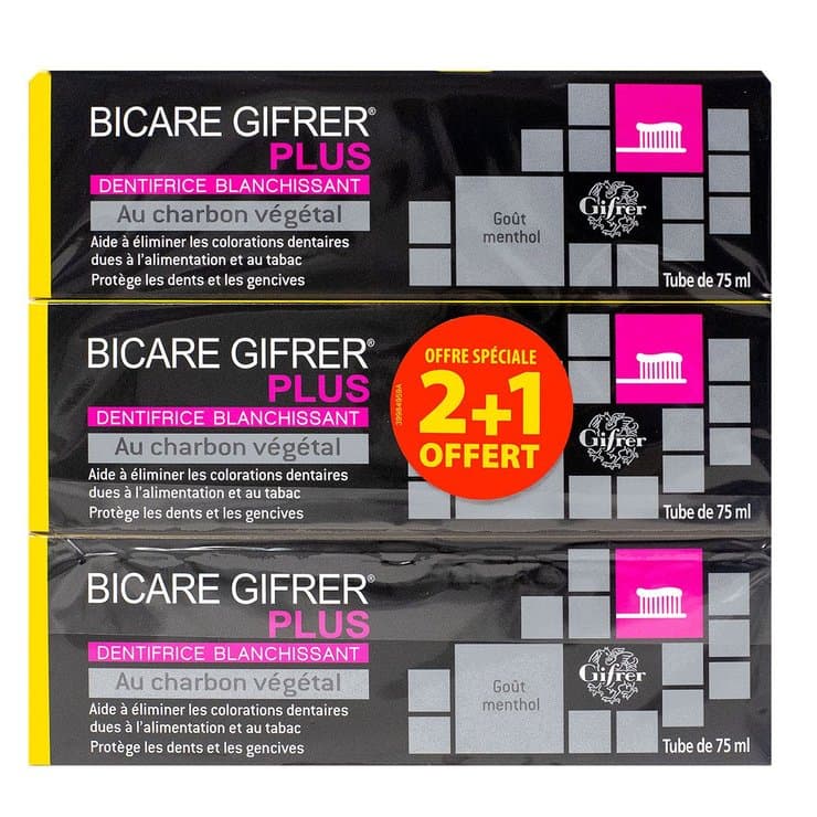 BICARE PLUS DENT CHARBON VEG 75ML3 — Pharmacie Maritime