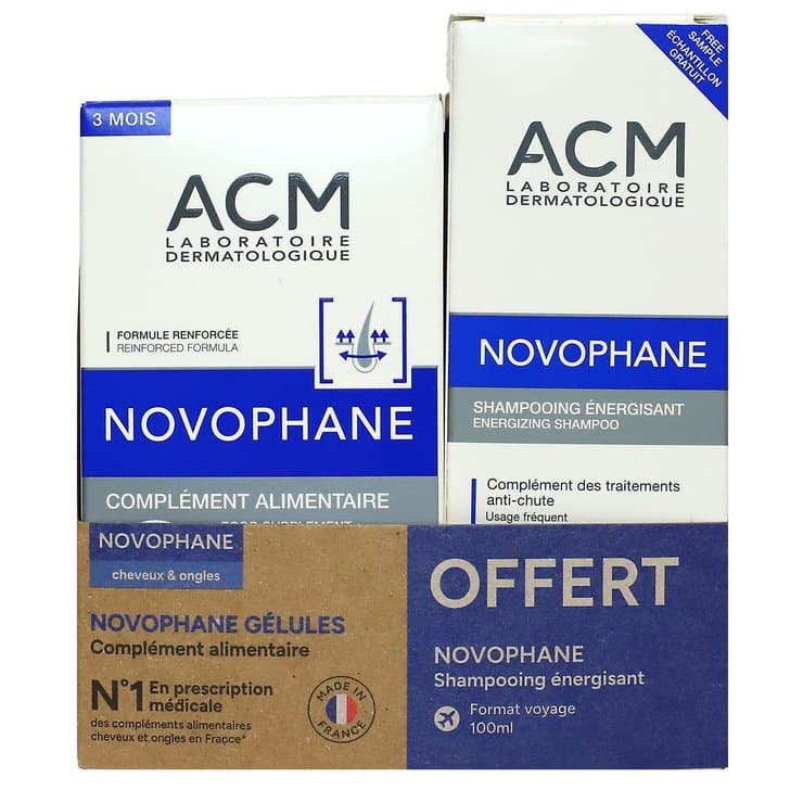 Acm Novophane Gelule 180 + Shampooing Energisant 100ml Offert — Pharmacie du Centre Gennevilliers