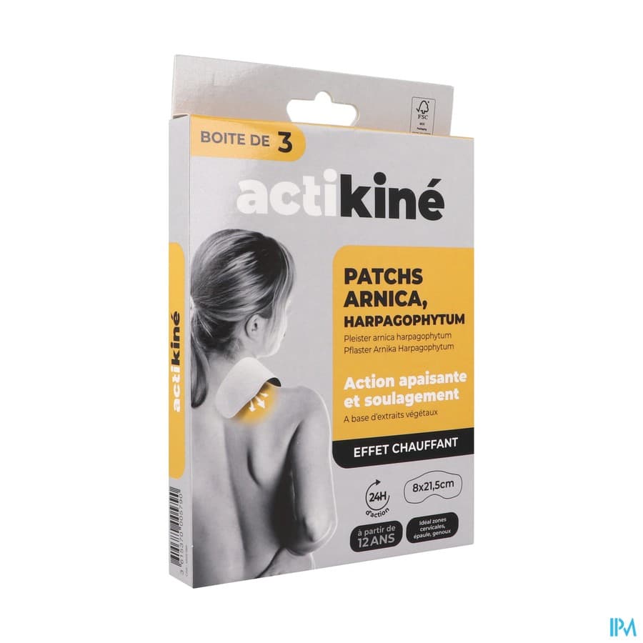 ACTIKINE PATCH ARNICA 8X21,5CM X3 — Pharmacie Aoun la glacière by Nexum