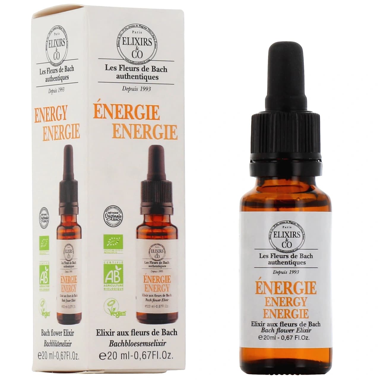 Elixirs Co Les Fleurs De Bach Energie Bio Gouttes 20ml — Pharmacie Du Centre Apothical