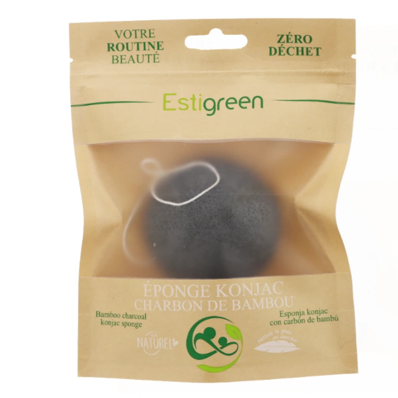 ESTIGREEN EPONGE KONJAC CHARB1 — Pharmacie Jeanne