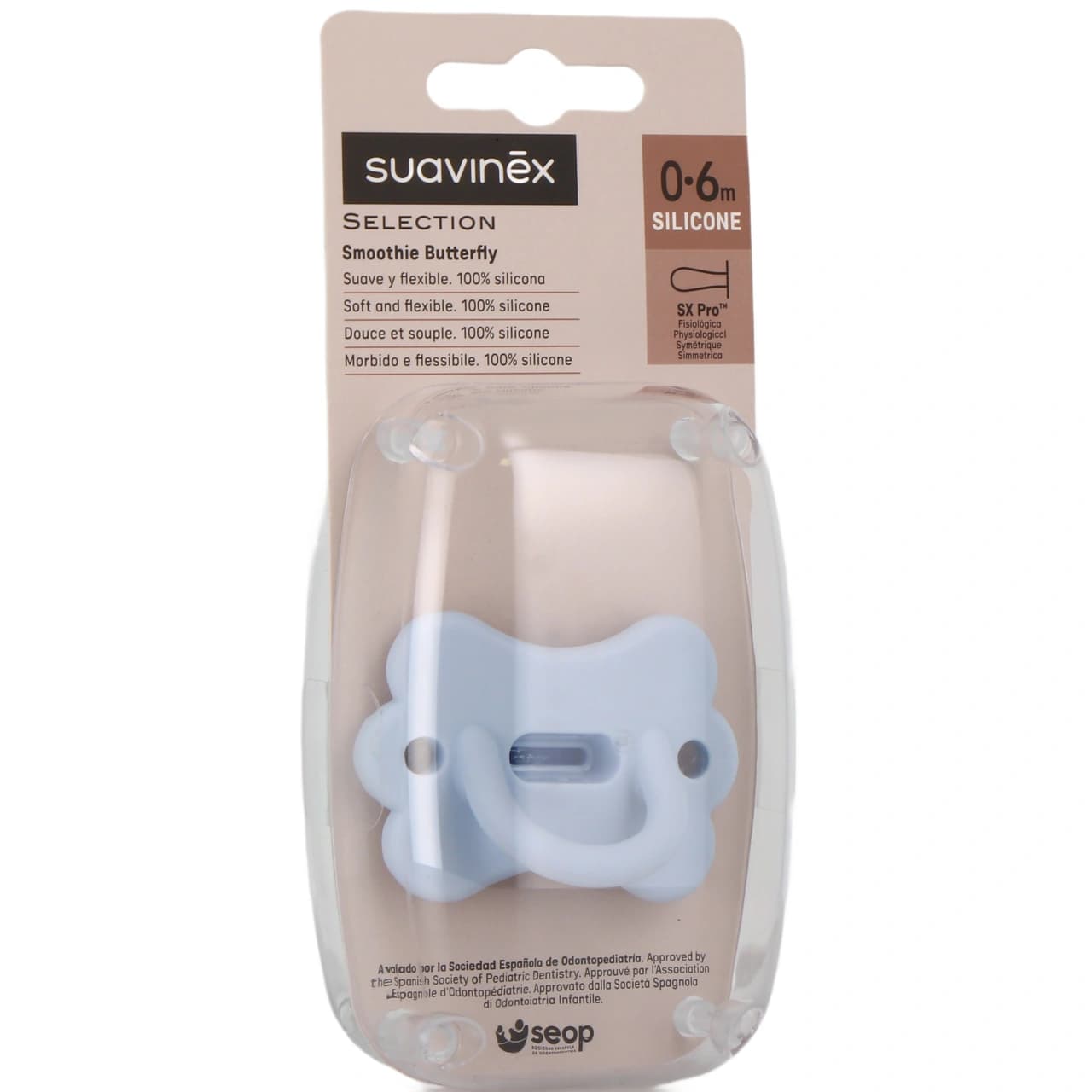SUAVINEX SUCET BUTTERFL 0 6M BLEU — Pharmacie du stade