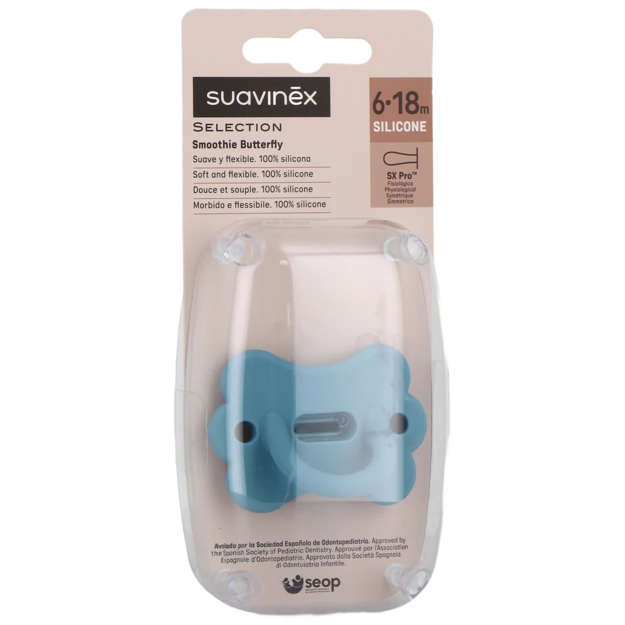 SUAVINEX SUCET BUTTERFL 6 18M BLEU — Pharmacie du stade