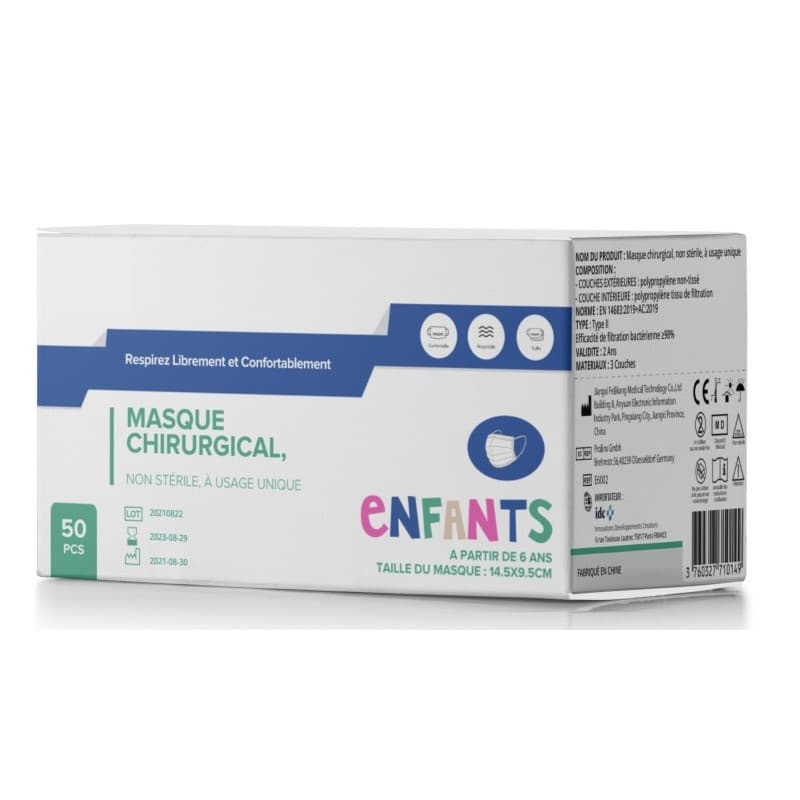 IDC MASQ CHIR II ENF BLEU 50 — Neopharm Pharmacie de la Plaine