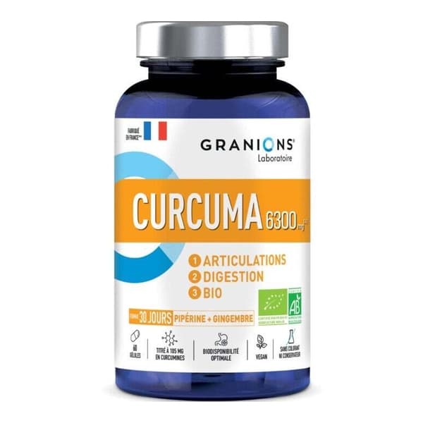 GRANIONS CURCUMA BIO GELUL 60 — Pharmacie centrale de Villeparisis