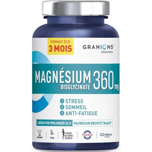 GRANIONS MAGNES BISGLYCINAT 360MG CPR180 — Pharmacie Bellevue Aix-en-Provence