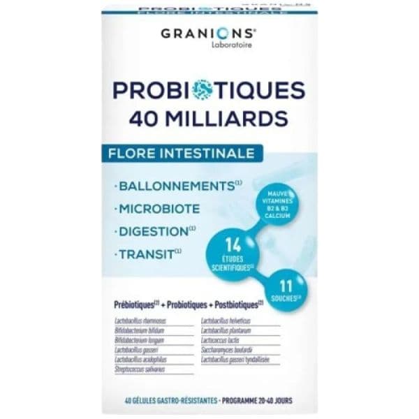 GRANIONS PROBIOTIQ FLORE INTEST GELU40 — Pharmacie Métro Champigny
