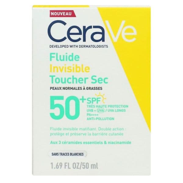 CERAVE SOL FLUIDE INV SPF50+ 50ML — Pharmacie centrale de la Villette 93 Pharmacie de garde 24h/24